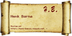 Henk Barna névjegykártya